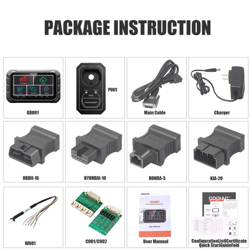 Original GODIAG GD801 Key Programmer and Mileage Correction Tool Support Multi-Languages Same Function as OBDSTAR X300 DP
