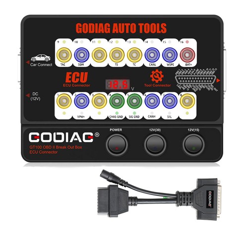 GODIAG OBD2 To DB25 Cable Plus GODIAG GT100 AUTO TOOLS OBD II Break Out Box ECU Connector