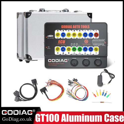 Aluminum Case GODIAG GT100 OBDII Protocol Detector OBD2 Break Out Box ECU Connector Compatible with AUTEL, FOXWELL, XHORSE etc