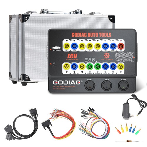 Aluminum Case GODIAG GT100 OBDII Protocol Detector OBD2 Break Out Box ECU Connector Compatible with AUTEL, FOXWELL, XHORSE etc