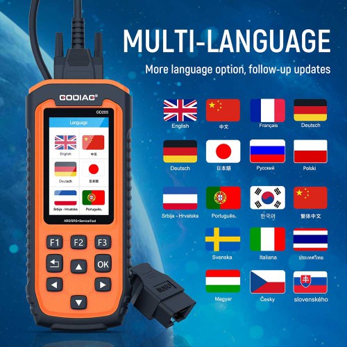 [EU/UK/US Ship No TAX] GODIAG GD203 ABS SRS System Diagnostic OBD2 Scan Tool with 28 Service Reset Functions Life Time Free Update