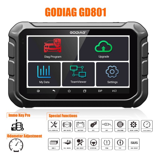 [EU Ship No Tax] GODIAG GD801 OBDII Key Programmer Android Tablet Supports Mileage Correction Replaces OBDSTAR X300 Pro4 with Free GT100